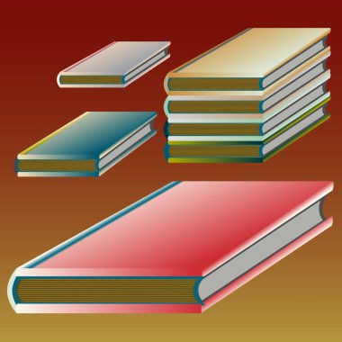 Renkli Notebook yığınları. Vektör çizim