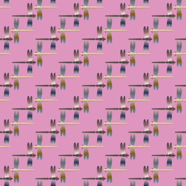 Dekoratif renkli seamless modeli ile şirin yusufçuk