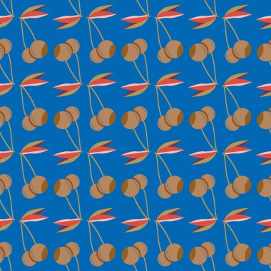 Kiraz, vektör çizim ile vektör seamless modeli 