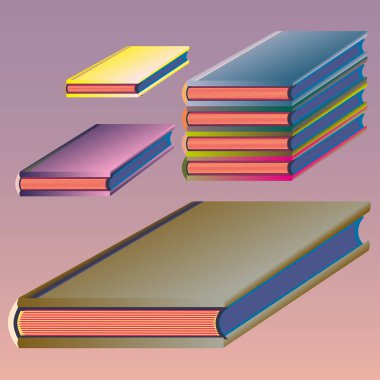 Renkli Notebook yığınları. Vektör çizim
