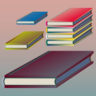 Renkli Notebook yığınları. Vektör çizim