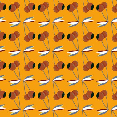 Kiraz, vektör çizim ile vektör seamless modeli 