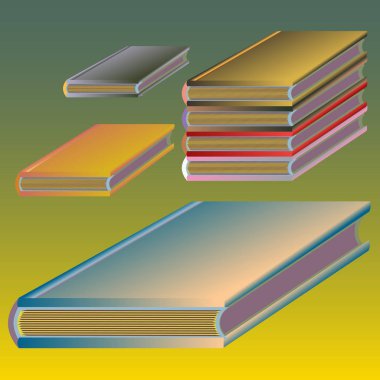 Renkli Notebook yığınları. Vektör çizim