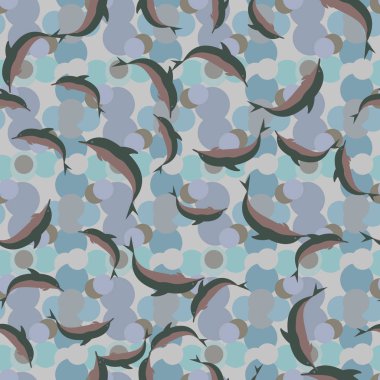 Renkli yunuslar Dikişsiz desen, çizim