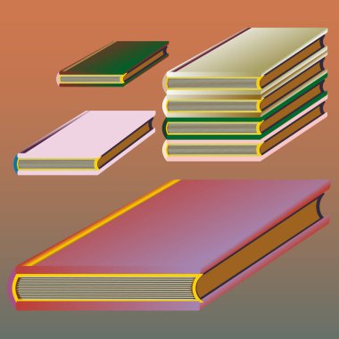 Renkli Notebook yığınları. Vektör çizim