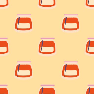 Kavanoz ile rustik ev konserve yeni dikişsiz desen arka planı için.