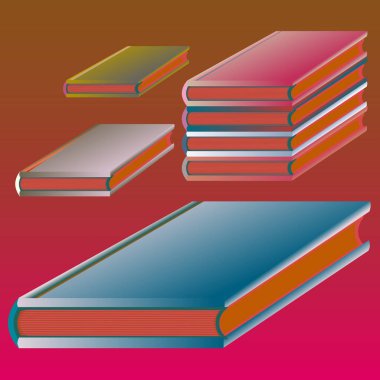 Renkli Notebook yığınları. Vektör çizim