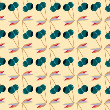 Kiraz, vektör çizim ile vektör seamless modeli 