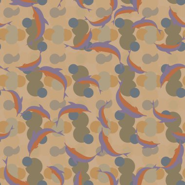 Renkli yunuslar Dikişsiz desen, çizim