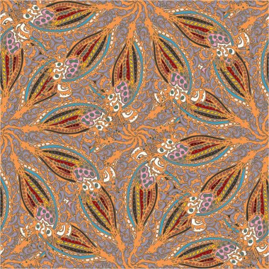 Soyut kumaş çiçek yaprakları arka plan, seamless modeli, vektör çizim