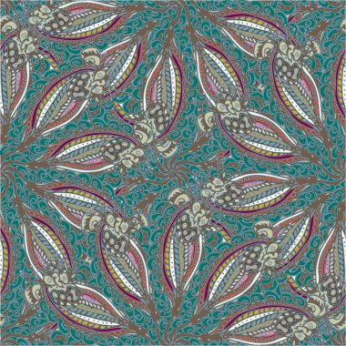 Soyut kumaş çiçek yaprakları arka plan, seamless modeli, vektör çizim