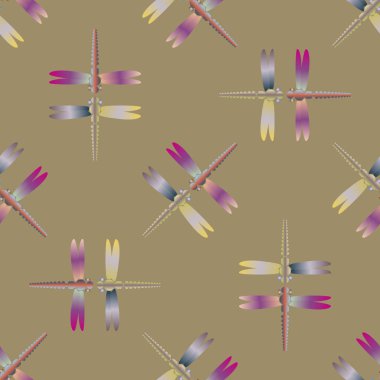 Yusufçuk, vektör çizim ile Dikişsiz soyut desen. Desen kartı, davet, ambalaj kağıdı, tekstil kumaş için 