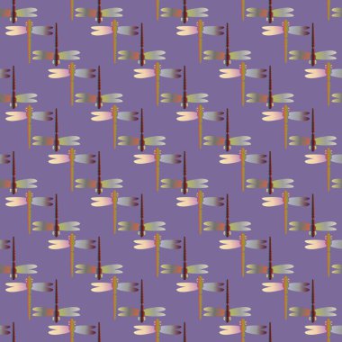 Dekoratif renkli seamless modeli ile şirin yusufçuk