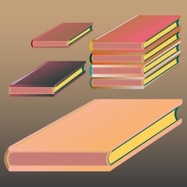 Renkli Notebook yığınları. Vektör çizim