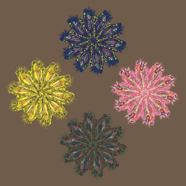 Stil zentangle yeni simetrik mandala doodle ile sanat esin kaynağı oldu. Duvar kağıdı, desen dolgularını, web sayfaları, yüzey dokuları için dekoratif nesne-ebilmek var olmak kullanılmış.