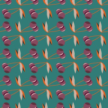 Kiraz, vektör çizim ile vektör seamless modeli 