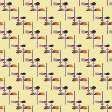 Dekoratif renkli seamless modeli ile şirin yusufçuk