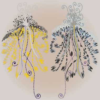 Yeni tasarım çalışmaları için el yapımı doodle ile soyut desen