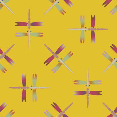 Yusufçuk, vektör çizim ile Dikişsiz soyut desen. Desen kartı, davet, ambalaj kağıdı, tekstil kumaş için 