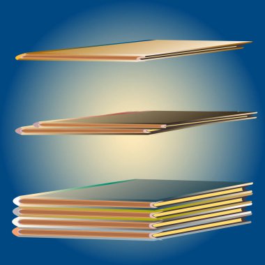 Renkli Notebook yığınları. Vektör çizim