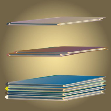 Renkli Notebook yığınları. Vektör çizim