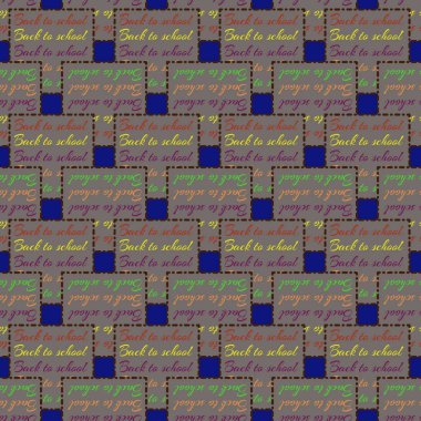 Okul hazırlıkları, arka plan için yeni dikişsiz desen. 
