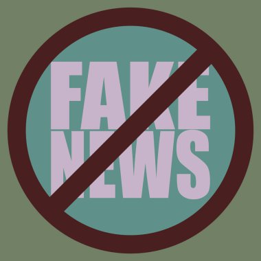 Kavramsal logo sahte haber. İnsanlığın küresel sorunlar. Vektör çizim