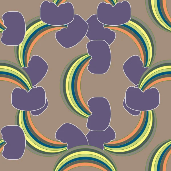 Rainbow seamless pattern. Rainbows design for textile, interior design, linens, etc. Cute abstract kids background.