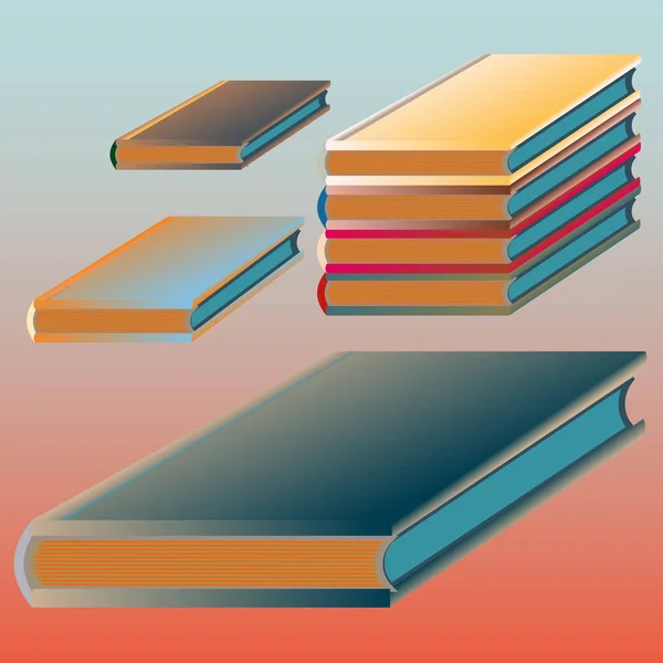 Pilhas Cadernos Coloridos Ilustração Vetorial —  Vetores de Stock