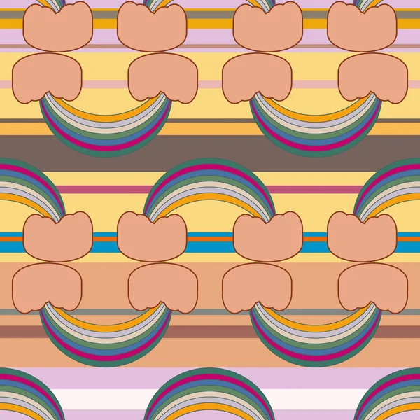 虹のシームレスなパターン テキスタイル インテリア デザイン リネンなどのデザインします 抽象のかわいい子供たちの背景 — ストックベクタ