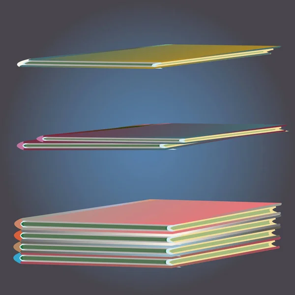 Des Piles Carnets Colorés Illustration Vectorielle — Image vectorielle