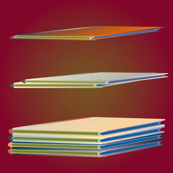 Des Piles Carnets Colorés Illustration Vectorielle — Image vectorielle