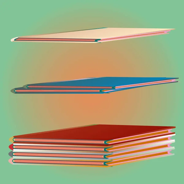 Des Piles Carnets Colorés Illustration Vectorielle — Image vectorielle