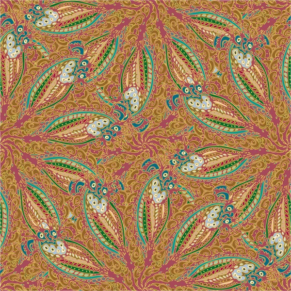 Abstrato Tecido Floral Folhas Fundo Padrão Sem Costura Ilustração Vetorial —  Vetores de Stock