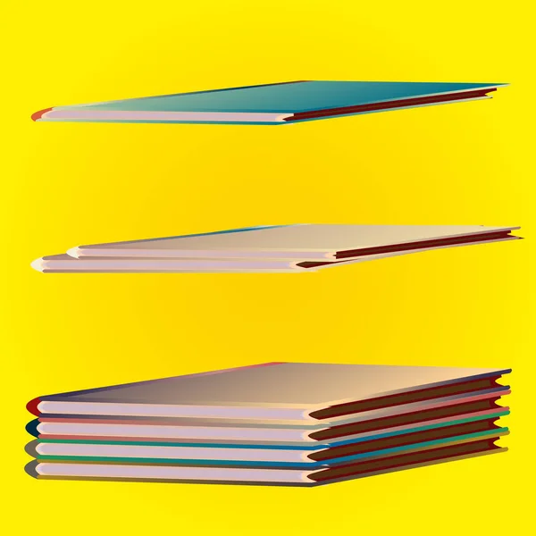 Stapels Van Kleurrijke Notebooks Vectorillustratie — Stockvector