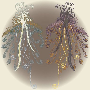 Yeni tasarım çalışmaları için el yapımı doodle ile soyut desen