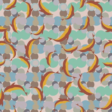 Renkli yunuslar Dikişsiz desen, çizim