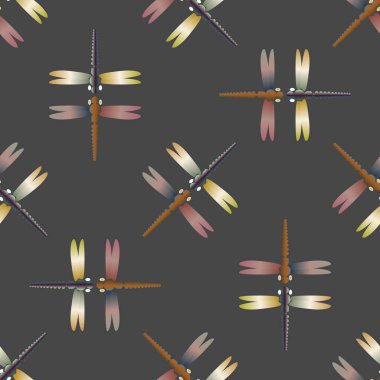 Yusufçuk, vektör çizim ile Dikişsiz soyut desen. Desen kartı, davet, ambalaj kağıdı, tekstil kumaş için 