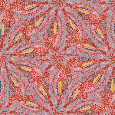 Soyut kumaş çiçek yaprakları arka plan, seamless modeli, vektör çizim