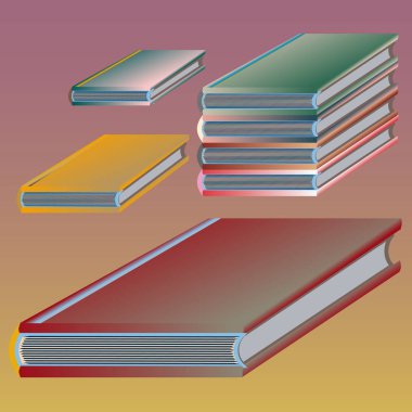 Renkli Notebook yığınları. Vektör çizim