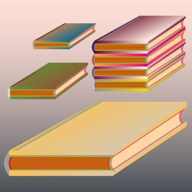 Renkli Notebook yığınları. Vektör çizim