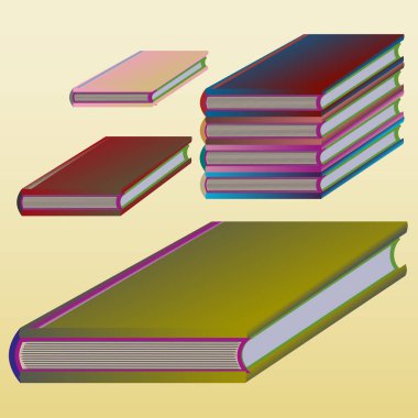 Renkli Notebook yığınları. Vektör çizim