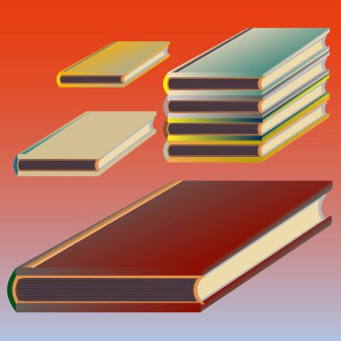 Renkli Notebook yığınları. Vektör çizim