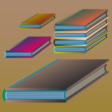 Renkli Notebook yığınları. Vektör çizim