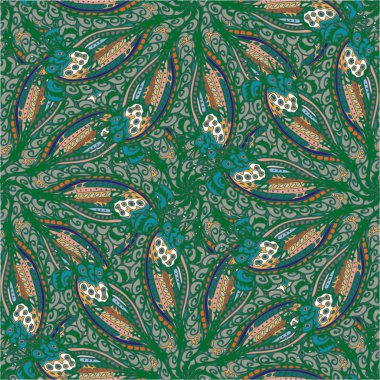 Soyut kumaş çiçek yaprakları arka plan, seamless modeli, vektör çizim