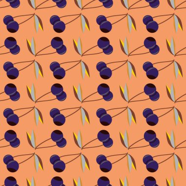 Kiraz, vektör çizim ile vektör seamless modeli 