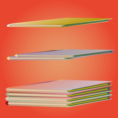 Renkli Notebook yığınları. Vektör çizim