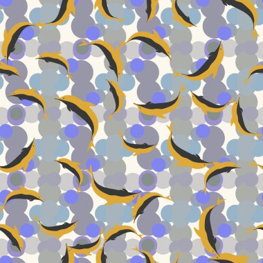 Renkli yunuslar Dikişsiz desen, çizim