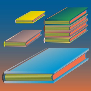 Renkli Notebook yığınları. Vektör çizim