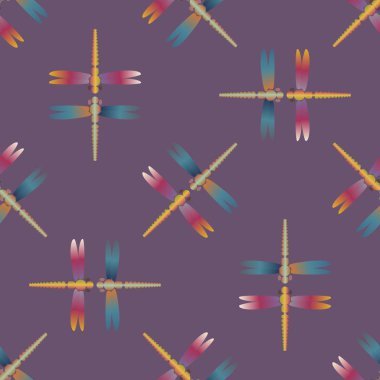 Yusufçuk, vektör çizim ile Dikişsiz soyut desen. Desen kartı, davet, ambalaj kağıdı, tekstil kumaş için 